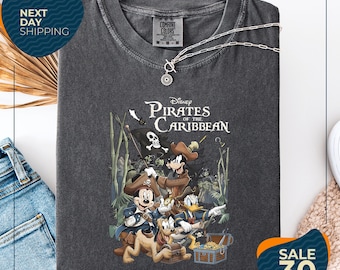 Comfort Color® Vintage Pirates of The Caribbean Disney Shirt | Mickey Pirates Shirt | Disneyworld Trip Shirt | Disney Retro Pirate Mouse
