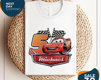 Custom Lightning McQueen Car Birthday Shirt | Family Matching Cars Birthday Tee | Cars Personalized Shirt Kids | Family Shirt | Disney Cars