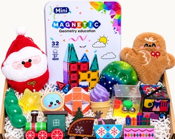12 Day Christmas Fidget Toy Advent Calendar, 12 Mystery Sensory Toy Countdown, Reusable Jute Bags, Kids Surprise Gift