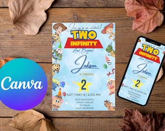 Toy Story Two Infinity Birthday Invitation | Editable Canva Template (Digital Download)