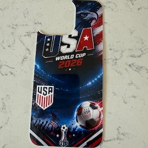 USA Soccer 2026 iPhone 16 Pro Max Case Insert | Patriotic Soccer Phone Insert | Waterproof Photo Quality Case Backing | Red White Blue