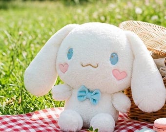 Cinamolol Plush Toy | Large Kawaii Stuffed Animal | Cute Sanrio Plushie Gift | Soft White Bunny Plush Birthday Gift for Kids Girls