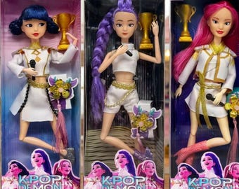 K-pop Demon Hunters Dolls Set: Rumi, Mira, Zoey Anime Style Collectible Plush Toy