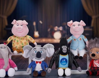 Sing Plush Toy, 12 Inch Stuffed Animals, Johnny, Rosita, Meena, Gunter, Ash, Buster Moon