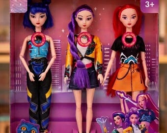 KPOP Demon Hunters Doll Set – Anime Inspired Fashion Dolls, Rumi  Mira Zoey toy set