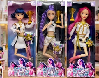 K-pop Demon Hunters Dolls Set: Rumi, Mira, Zoey Anime Style Collectible Plush Toy
