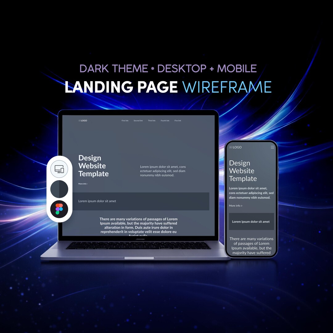 Landing Page (dark Mode Design) | UI UX Kit | Clean Website Template ...
