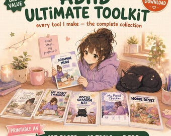 ADHD Ultimate Toolkit – 16 Printable Tools, 107 Pages in One Bundle