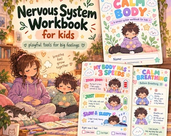 Nervous System Workbook for Kids – My Calm Body, 8 Printable Pages