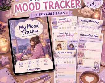 Mood Tracker Printable for ADHD – Daily Emotional Check-In, Mood Calendar & Journal Pages