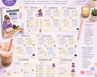 Dopamine Menu Complete Bundle – Original and Expansion Pack, 20 Pages