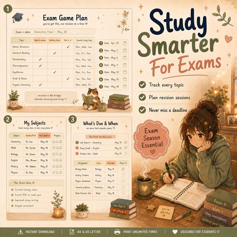 Cozy Study Planner Printable Undated College Studentplanner Weekly cozy-study-planner-printable-undated-college-studentplanner-weekly
