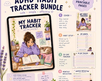 ADHD Habit Tracker Printable – 4 Gentle Pages for Small Daily Wins