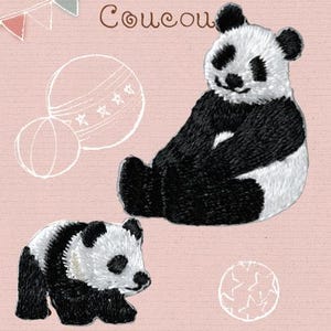 Aplique de panda bordado termocolante japonês da Hamanaka