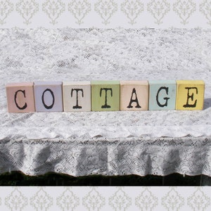 Painted Wood Block Letters Cottage Chic Home Decor Wooden Shabby Chic Colors Name Rustic Weathered Distressed Spell Alphabet image 4