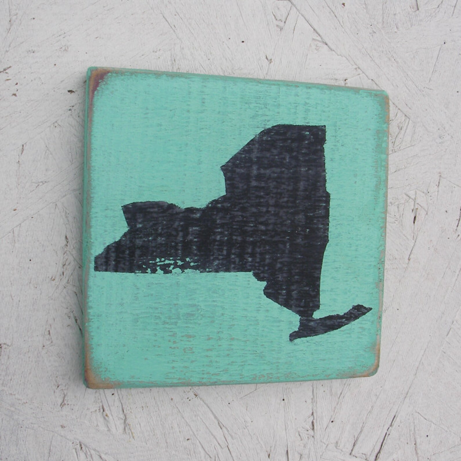 New York Wood Sign State Shape Rustic Decor Primitive Folk Art Etsy