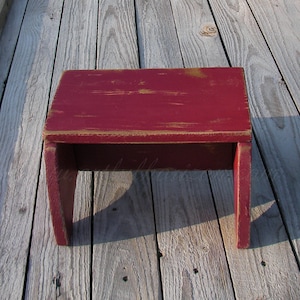 Footstool Primitive Folk Art Step Stool Farmhouse Decor Custom Finish ...