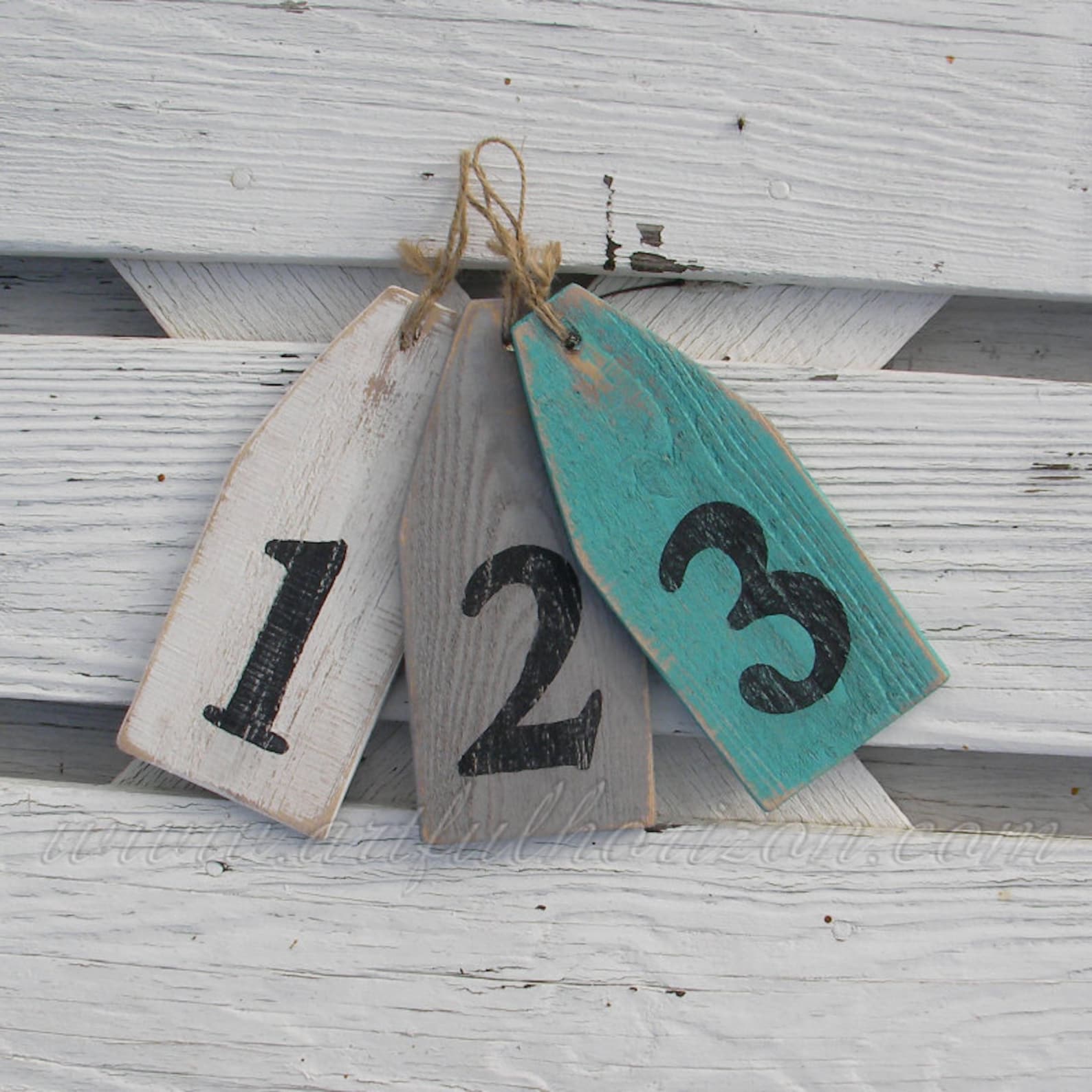 Wood House Numbers Buoy Sign Nautical Beach Cottage Decor Etsy