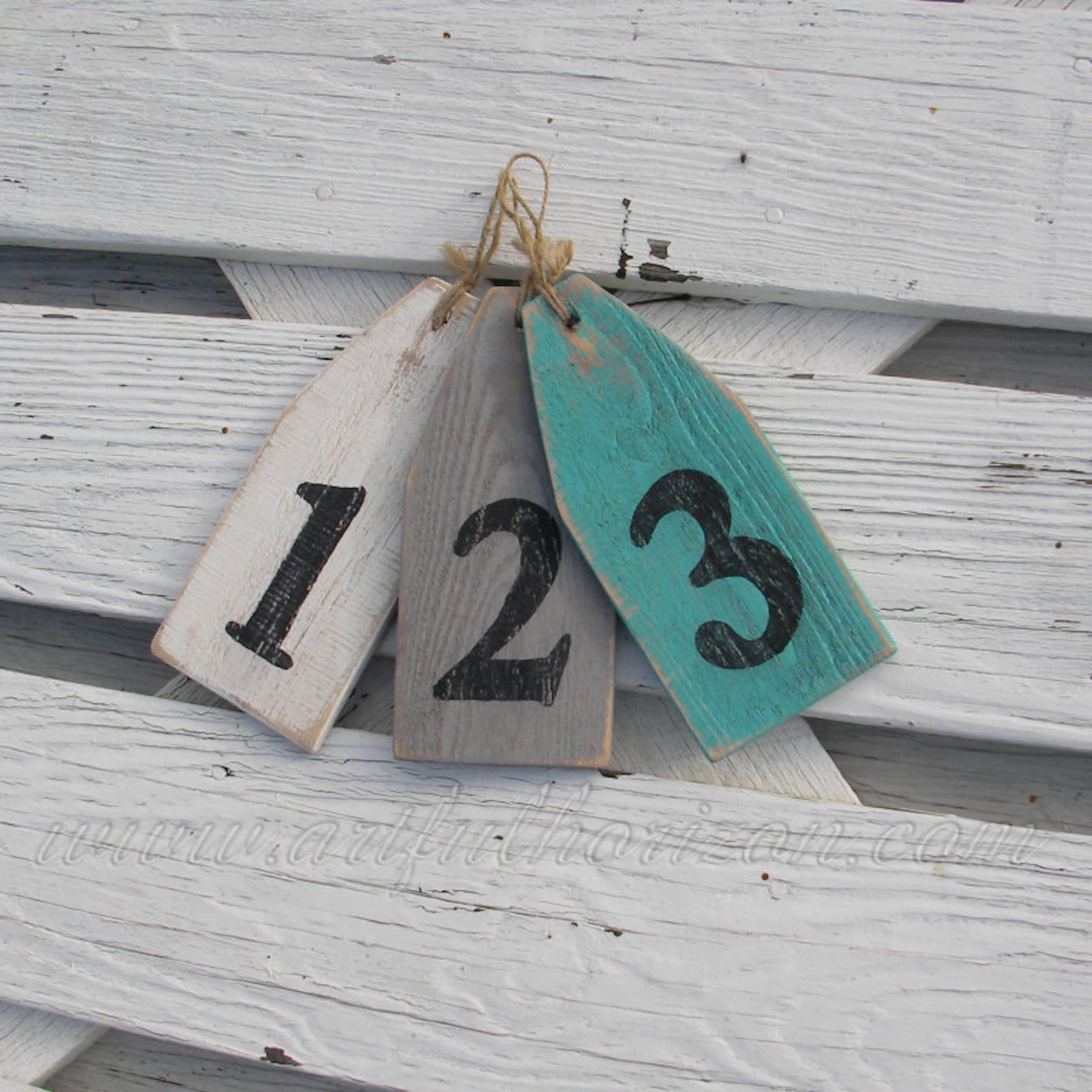 Wood House Numbers Buoy Sign Nautical Beach Cottage Decor Etsy