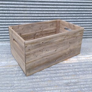 Large Reclaimed Wood Crate Primitive Folk Art Rustic Farmhouse Decor Custom Finish image 2