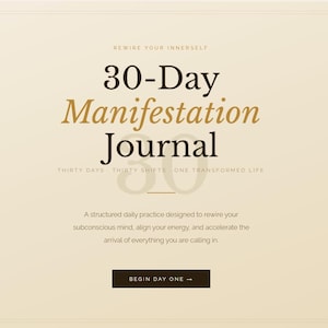 Diario de manifestación de 30 días / Indicaciones diarias para la Ley de la Atracción, el Método 369, la gratitud y los rituales lunares.