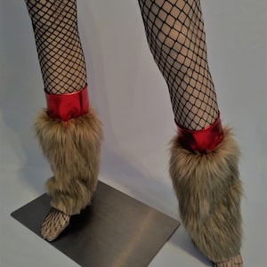 Baby Red Faux Fur Leg Warmers