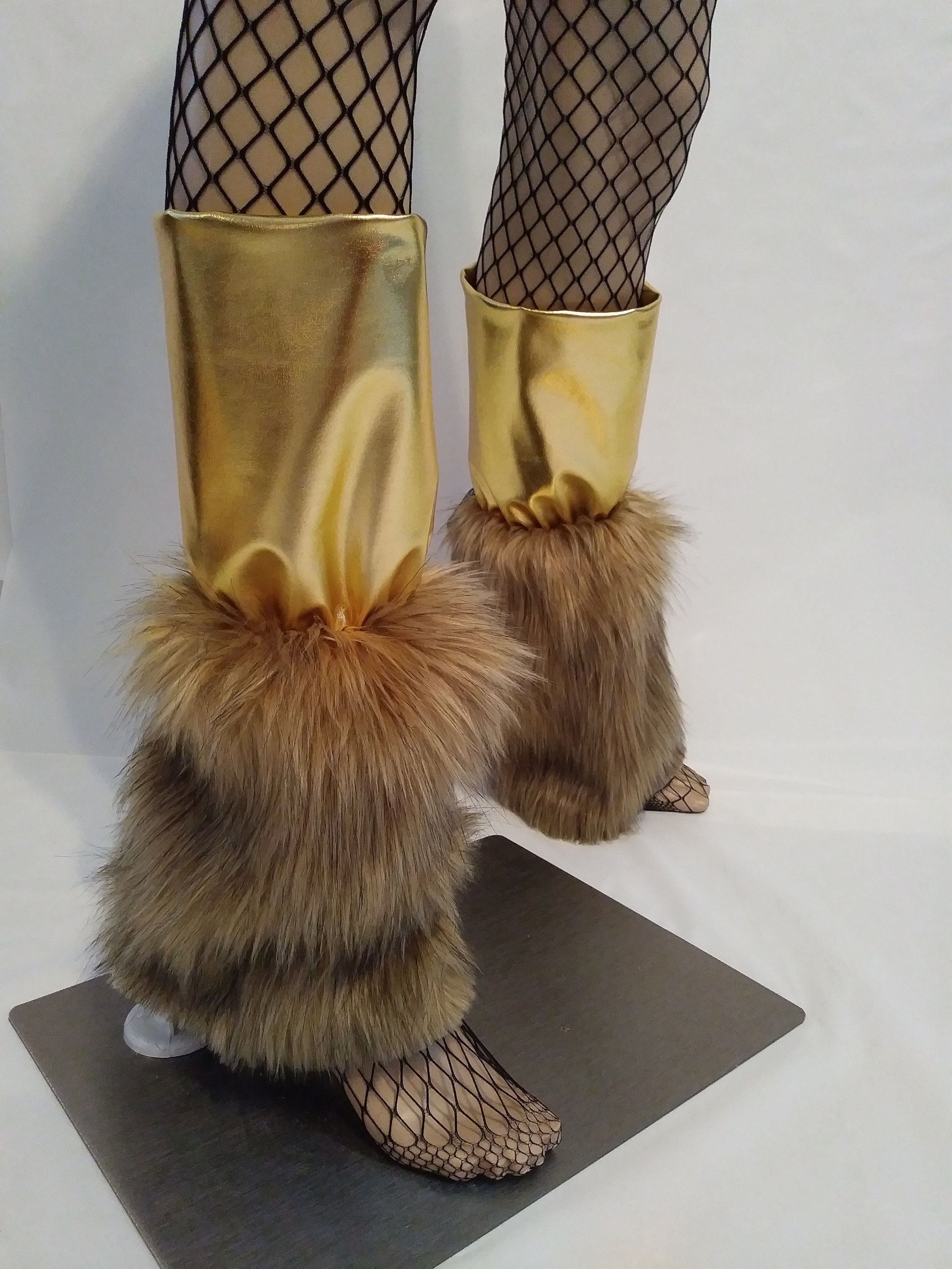 Baby Gold Faux Fur Leg Warmers Etsy