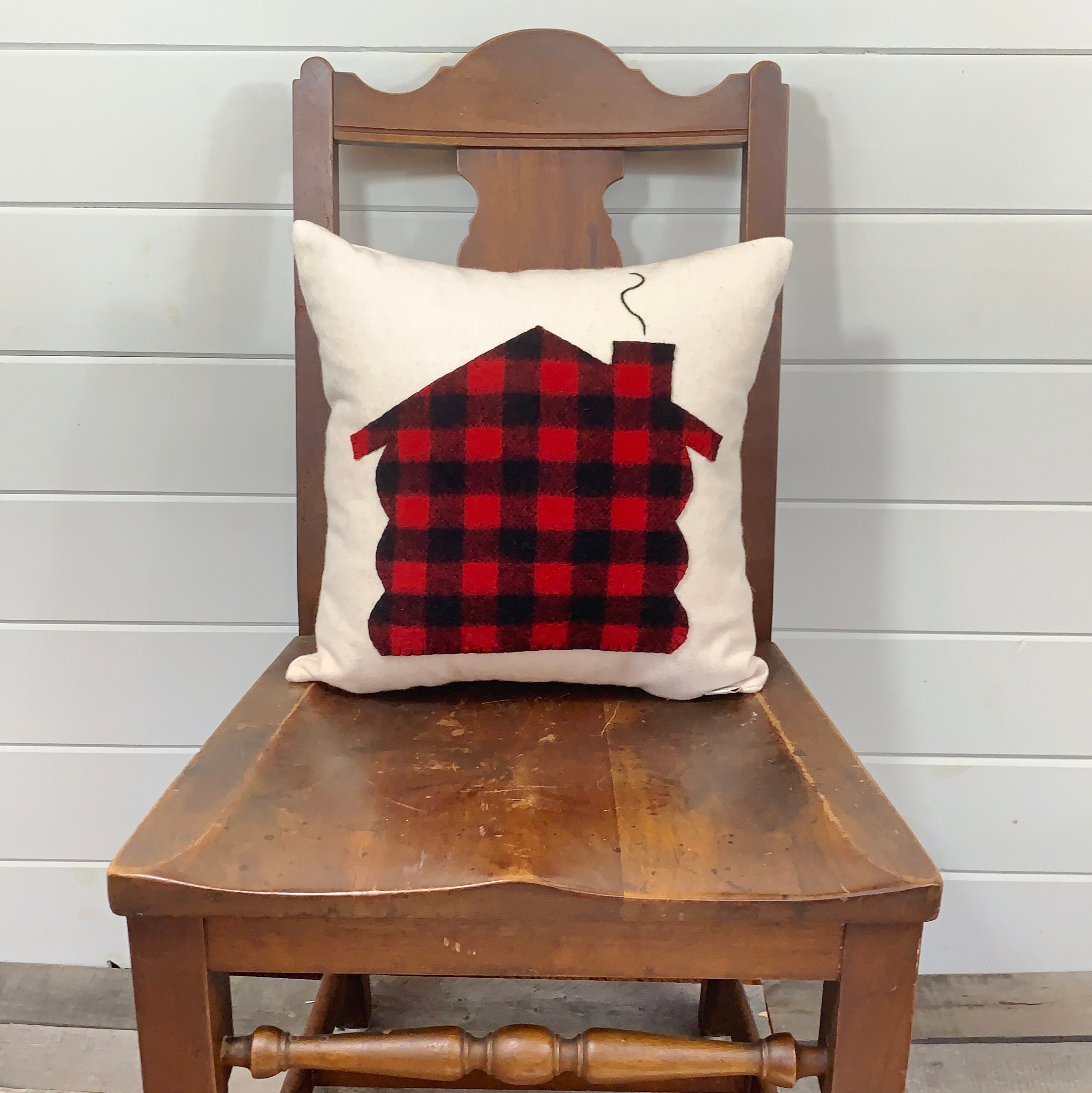 Cabin Pillow Log Cabin Pillow Rustic Home Decor Buffalo Etsy