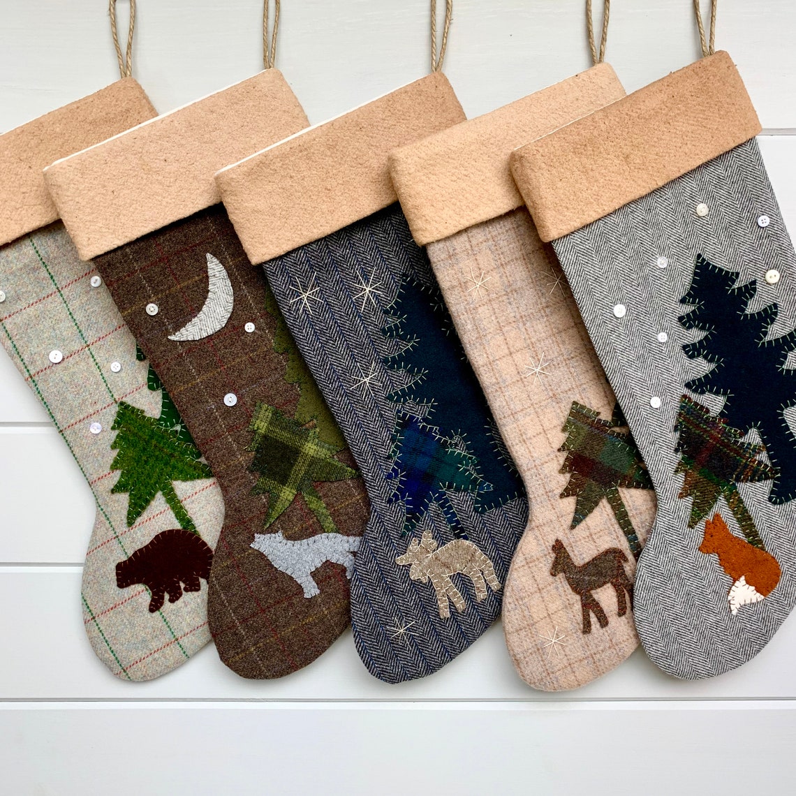 Personalized rustic christmas stockings