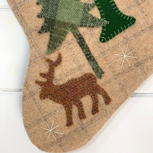 Personalized Christmas Stocking, Family Christmas Stockings, Rustic Christmas Stocking, Woodland Elk Stocking, Elk Christmas, Cabin Stocking image 4