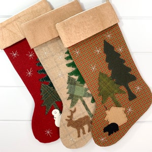 Personalized Christmas Stocking, Family Christmas Stockings, Rustic Christmas Stocking, Woodland Elk Stocking, Elk Christmas, Cabin Stocking image 7