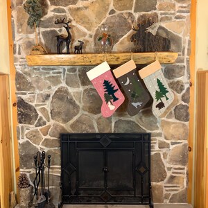 Personalized Christmas Stocking, Family Christmas Stockings, Rustic Christmas Stocking, Woodland Elk Stocking, Elk Christmas, Cabin Stocking image 10