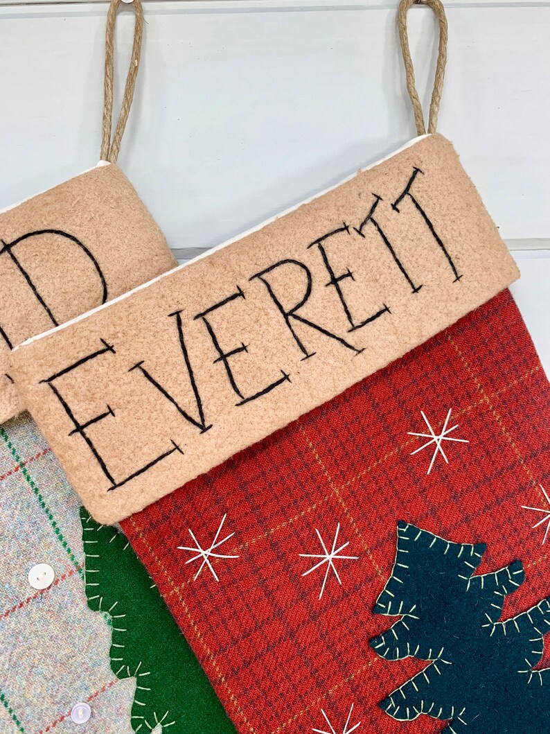 Personalized rustic christmas stockings
