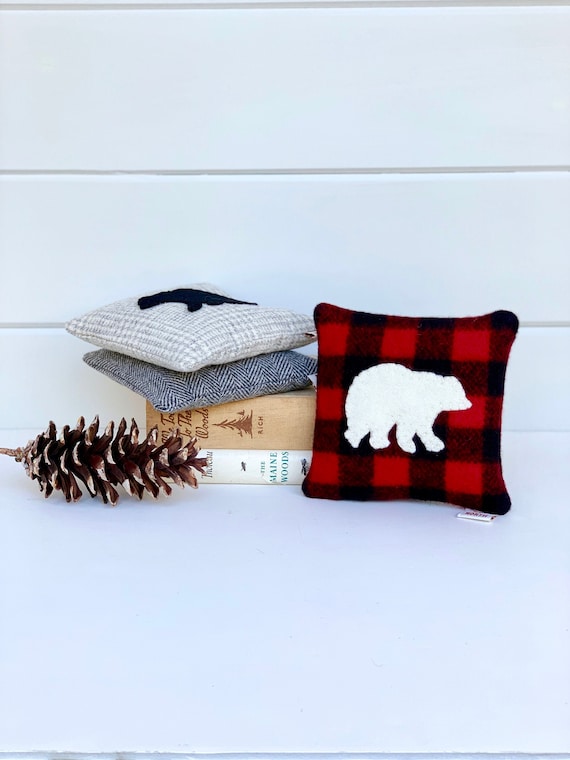 Polar Bear Decor Balsam Pillow Rustic Polar Bear 23 Holiday Pillow | Home