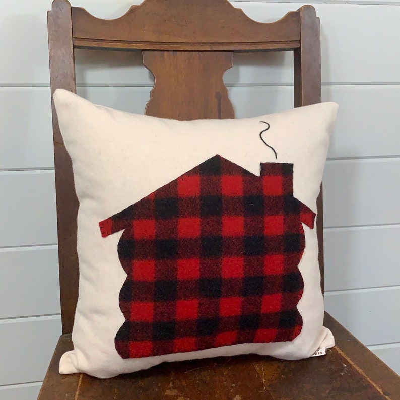 Cabin Pillow Log Cabin Pillow Rustic Home Decor Buffalo Etsy