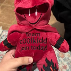 Team c00lkidd Devil Plush | Red Devil Plush Toy | Gamer Inspired Plush | Cute Demon Stuffed Animal | Collectible Plush Gift | Soft  25cm