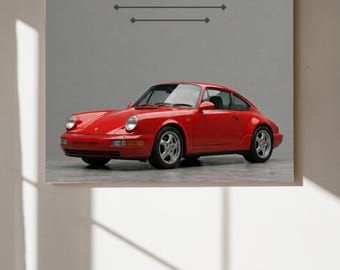 Minimalistisches Porsche 911 Poster – Modernes schwarz weißes Line Art Auto Wand Dekor digitaler Download