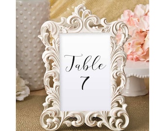 15 Ivory & Gold Baroque Photo Table Number Frame Wedding Shower Party Favors 