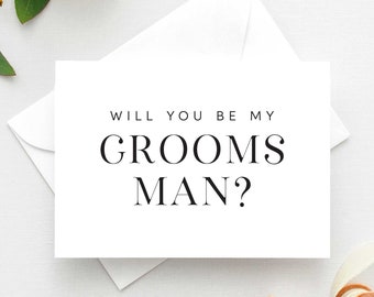 Will You Be My Groomsman Card Groomsman Proposal Card Groomsman Gift Bridal Party Proposal Cards Groomsman Gift Ideas