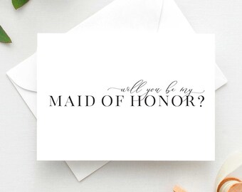 Will You Be My Maid of Honor Card Maid of Honor Proposal Cards Maid of Honor Gift Bridal Party Proposal Card Maid of Honor Wedding Proposal