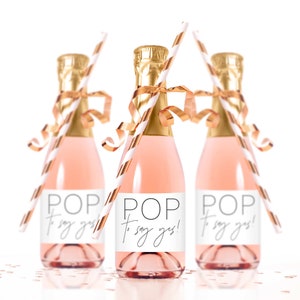 Pop To Say Yes Labels for Mini Champagne Bottles Bridal Shower Favors Bachelorette Party Gift Bridesmaid Proposal Maid of Honor Gift