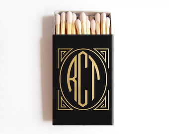 Matchbox Wedding Favors Art Deco Wedding Favors Monogram Matches Art Deco Wedding Gifts for Guests Personalized Matchbooks Etsy Registry