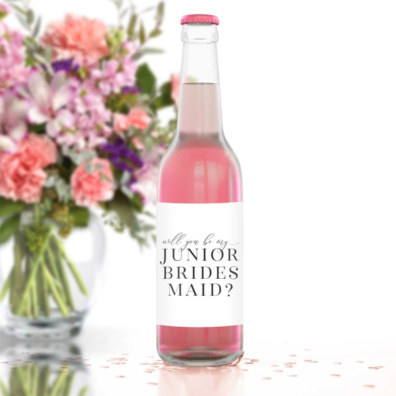 Soda Bottle Labels for Junior Bridesmaid and Junior Maid of Honor Will You Be My Junior Bridesmaid & Junior Maid of Honor Proposal Printed image 3