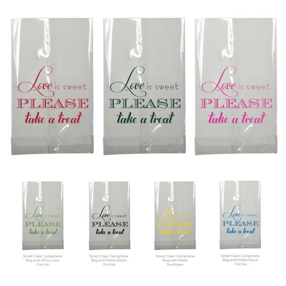 Candy Bar Bag Wedding Favor Love Is Sweet Clear Small Etsy
