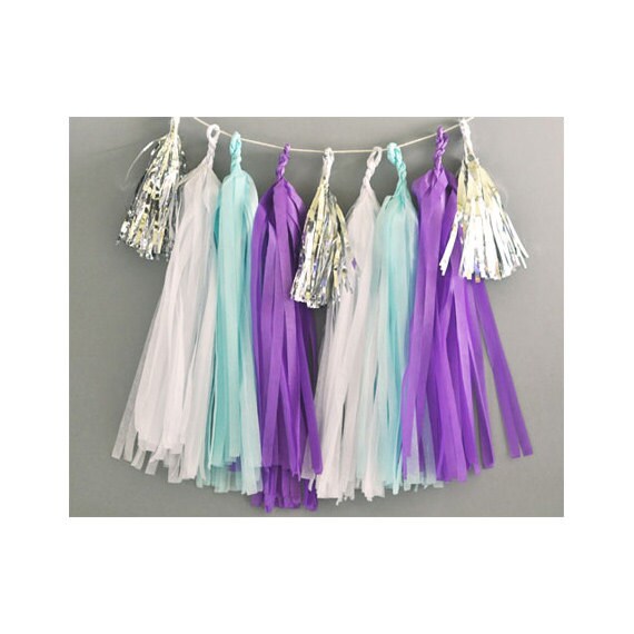 Paper Garland Metallic Mini Tassels 20 Tassel Diy Kit Etsy