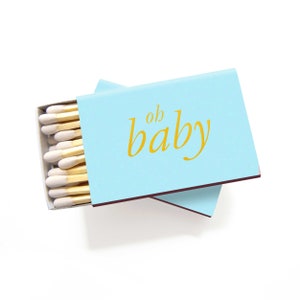 Boy Baby Shower Gift Matchbox Oh Baby Matchboxes Shower Favors Blue Gold