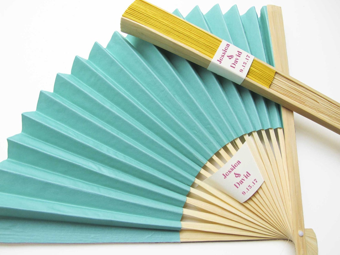 Personalized Fans 100 Set Paper Fan Wedding Favors Party Etsy