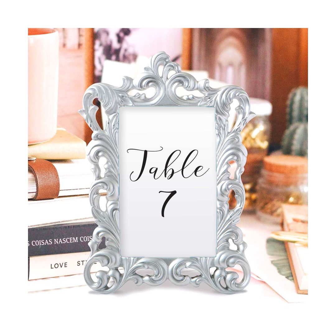 Silver Picture Frames 4 X 6 Table Number Frames Wedding Favors Party