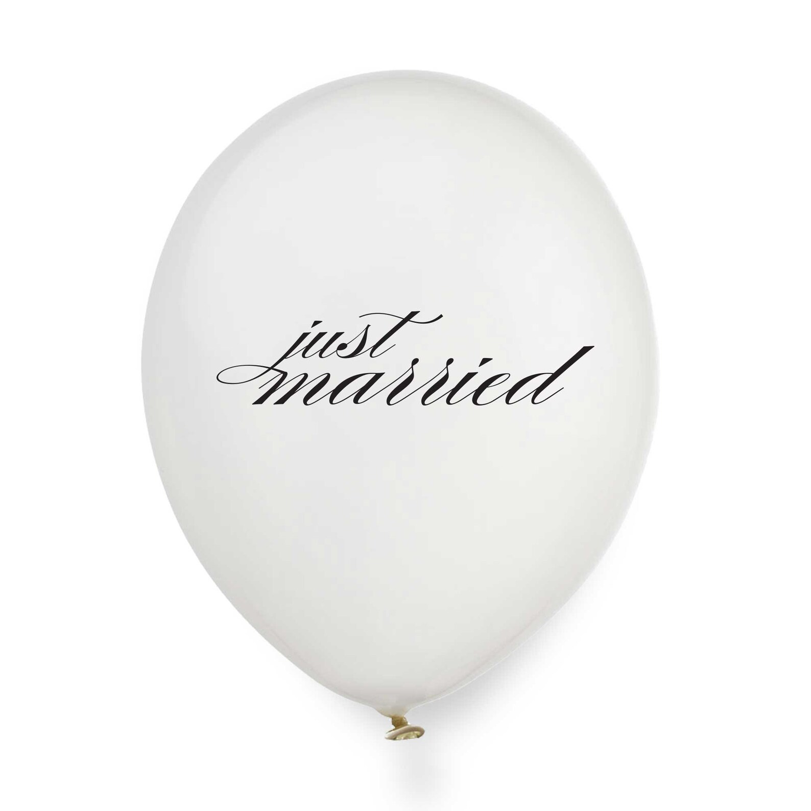 Just Married Balloons Set of 5 White and Black Balloons for Etsy