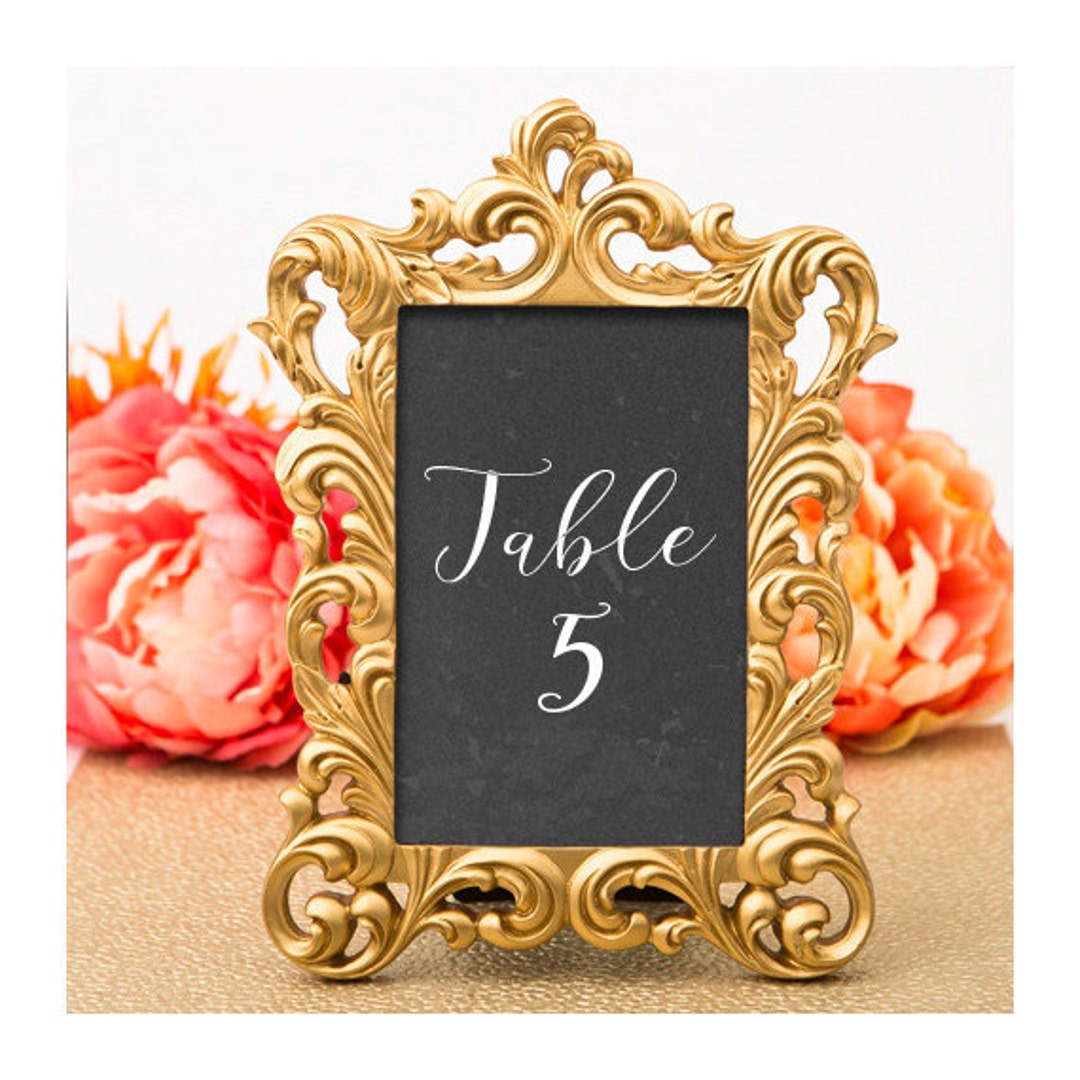 Gold Table Number Frames 4 X 6 Wedding Table Number Frame Etsy